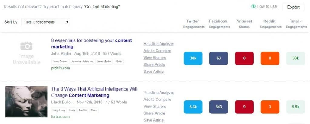 social animal article search for content marketing