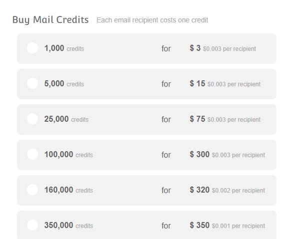 buy mail credits