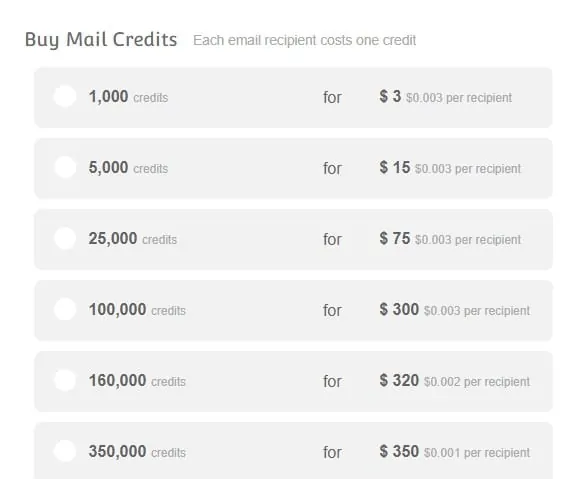 buy mail credits
