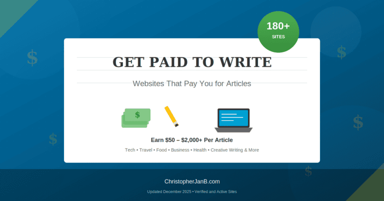 Get Paid to Write Articles: 160+ Websites That Pay You to Write