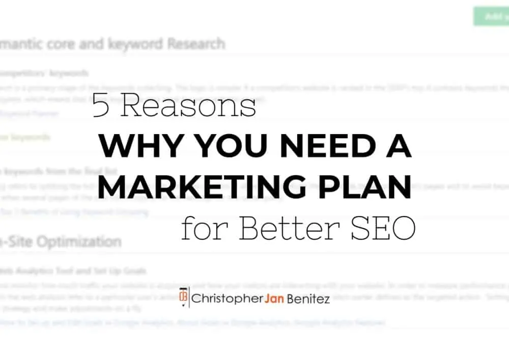 why you need a marketing plan