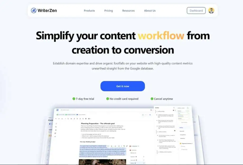 content strategy and SEO with WriterZen