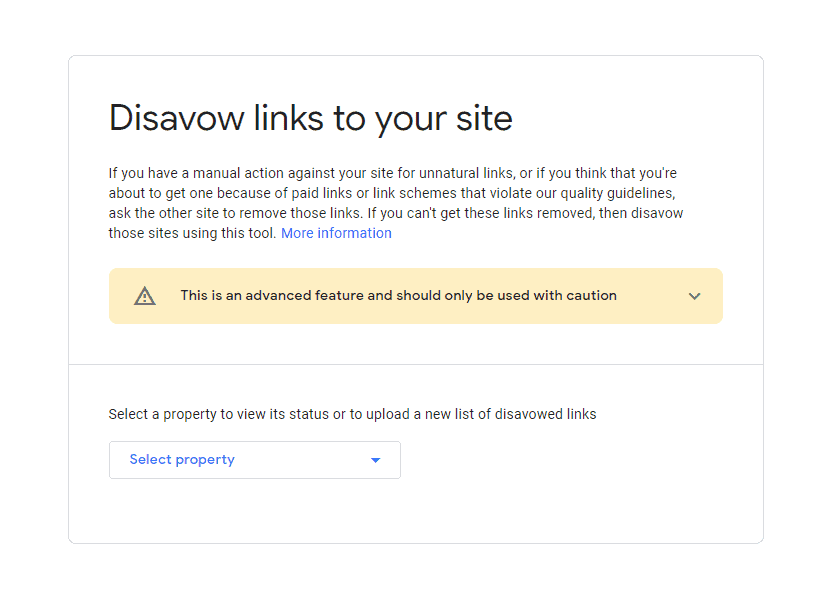 disavowing links