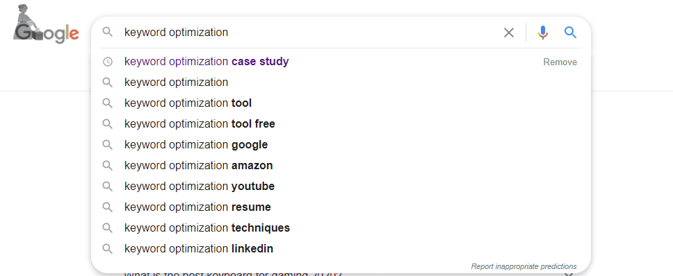 keyword optimization google autosuggest