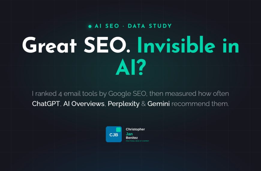 Great SEO, invisible in AI. An AI SEO data study across ChatGPT, AI Overviews, Perplexity and Gemini.