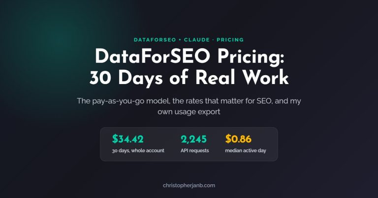 DataForSEO Pricing: What 30 Days of Real SEO Work Actually Cost Me