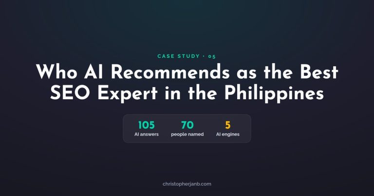 Who AI Recommends as the Best SEO Expert in the Philippines: A 105-Answer Study
